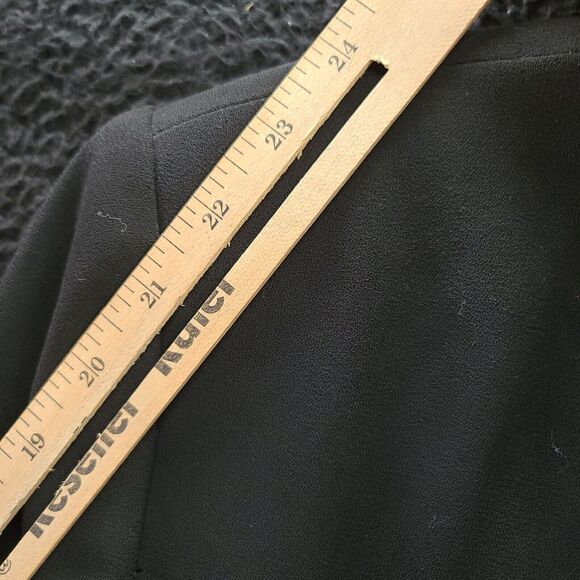 Le Suit Petites Womens Blazer Black Size 12P 100% Polyester Buttons Pockets - Picture 5 of 12